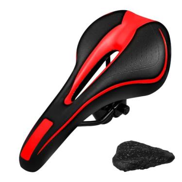 Imagem de Assento de bicicleta de gel para homens e mulheres – selim de bicicleta confortável com espuma viscoelástica macia e capa de poliuretano à prova d'água – Design ergonômico e respirável para bicicletas