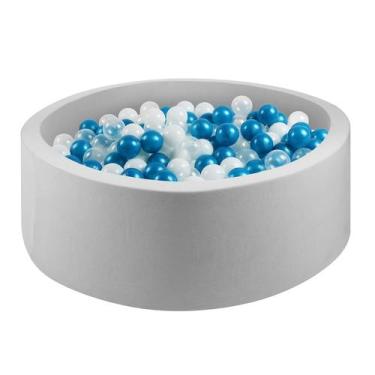 Imagem de Poço de bolas de espuma macia CROWNZONEE para crianças e bebês, cinza