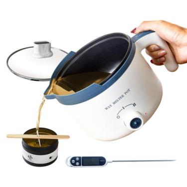 Imagem de Pote de fusão de cera KQU Electric Wax Melter com termômetro 1.5L
