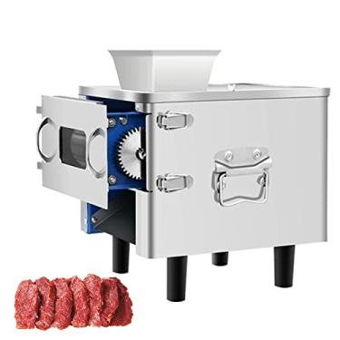Imagem de CUTPOIY Máquina comercial de fatiar carne, aço inoxidável de alta potência, multifuncional, máquina de fatiar e cortar em cubos, 8,9 cm