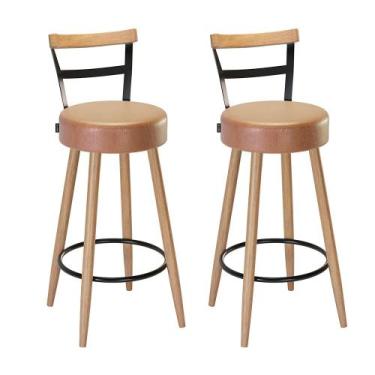 Imagem de Kit 2 Banquetas Alta Clark Balcão Bar Bancada Bistrô Gourmet Estrutura