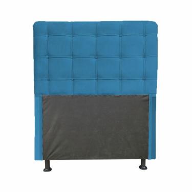 Imagem de Cabeceira Dama 1,40 Cm Cama Box Casal Corino Azul Marinho