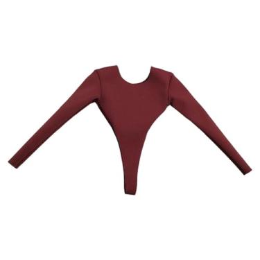 Imagem de MotiveTech Roupa para Figuras de ação em Escala 1:6, Roupas em Miniatura, Roupa de Verão Moderna, Mini Maiô de Cosplay com Mangas Compridas para Figuras de ação, Vermelho escuro