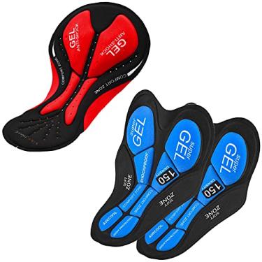 Imagem de Almofada Calça, Gainty Calções de ciclismo com 3 pacotes de acolchoamento de almofada acolchoada com gel para homens e mulheres calça de bicicleta interior