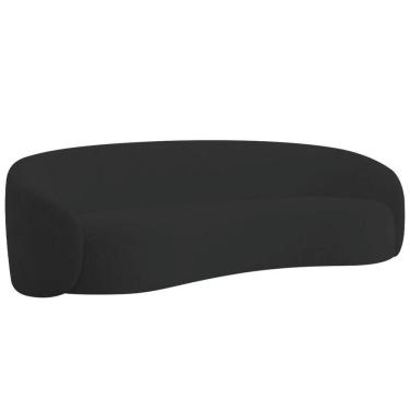 Imagem de Sofá 3 Lugares 200cm Orgânico Luxo Recepção Amore Bouclé Preto