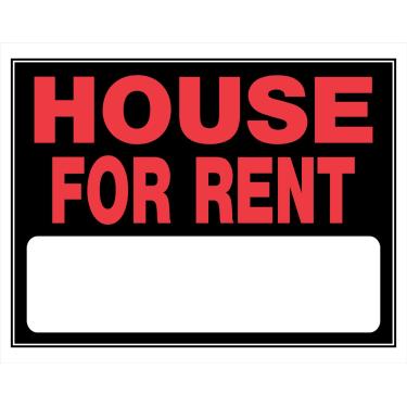 Imagem de Hillman 842180 placa de casa para aluguel com espaço para preenchimento, plástico preto e vermelho, 38 x 48 cm 1 placa