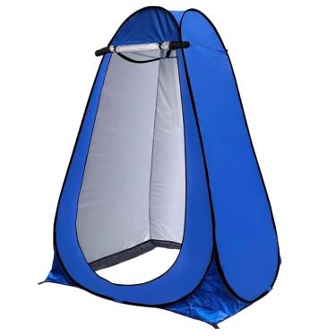 Imagem de Tenda Portátil Pop-Up para Banho e Troca de Roupa – Vestiário Dobrável Plus Size com Proteção Solar para Camping e Praia (Azul,1.5m×1.5m×1.9m)