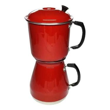 Imagem de Cafeteira Aluminio Extra Forte Econômica Manual Vermelha Ita - Congrat