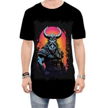 Imagem de Camiseta Longline Guerreiro Viking Nórdico Tribo 19 - Kasubeck Store®,