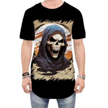 Imagem de Camiseta Longline Máscara de Caveira Estilosa 1 - Kasubeck Store®, GG