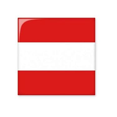Imagem de Bandeira nacional da Áustria, europeu, azulejo de cerâmica, decalque brilhante, pedra adornada de tijolos