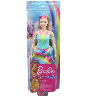 Imagem de Boneca Barbie Dreamtopia Princesas Loira Vestido Verde Mattel Gjk12