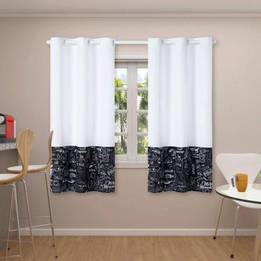 Imagem de Cortina para Cozinha 2,20m X 1,45m Ilhós Estampada 