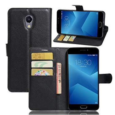 Imagem de Capa carteira MEIZU M5 Note, capa carteira flip de couro PU premium com compartimento para cartão, suporte e fecho magnético [capa interior à prova de choque de TPU] Compatível com MEIZU M5 Note