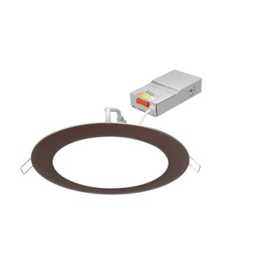 Imagem de Juno Wafer Downlight 15 cm, iluminação embutida LED de 15 cm, temperatura de cor alternável 2700K/3000K/3500K/4000K/5000K, 120 Volts, escurecimento Triac, acabamento ultrafino de 15 cm, bronze polido