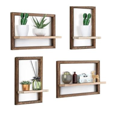 Imagem de Prateleiras flutuantes quadradas, prateleiras flutuantes de, Prateleiras flutuantes fixadas na parede Prateleira quadrada de parede, Decoração de casa com exibição de armazenamento de parede em cubo