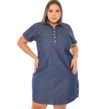 Imagem de Vestido Jeans Chemisse Camisão Feminino Tendência Estação Li - Lilih-L