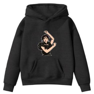 Imagem de Moletom Infantil Wandinha Net Flix Boneca Desenho Infância Bolso Cangu