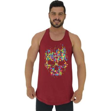 Imagem de Regata Longline Estampada Masculina MXD Conceito Caveira Abstrata, M, 