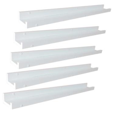 Imagem de Kit 5 Prateleiras Suspensas Parede Porta Quadros Retratos Fotos Livros