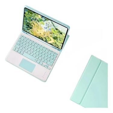 Imagem de Capa Para Tablet Com Teclado Bluetooth Para Samsung Tab S7/S8 11 Polegadas T870/875/X700/X706 (Verde Claro, Teclado de toque)
