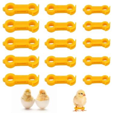 Imagem de Gosknor 15 anéis de perna de frango, clipe de perna de frango, anéis numerados para pés de aves, faixas de perna de frango, etiquetas para pés de frango para pintinhos recém-nascidos, patos de