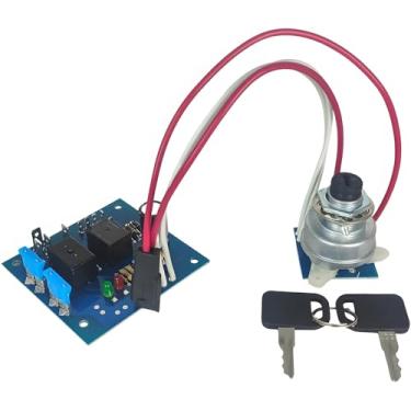 Imagem de XYZIL AM136681 AM120819 Módulo de interruptor de ignição com 2 teclas compatível com John Deere 415 425 445 455 números de série abaixo de 070001 AM121130 AM115471 CA24616 AM131841 Cortador de grama