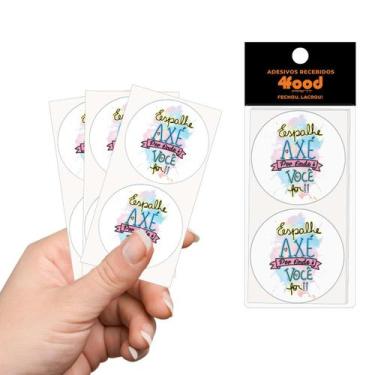 Imagem de 50 Etiquetas Adesivas  Espalhe Axé  Adesivos Recebidos  4Cm - 4FOOD PR