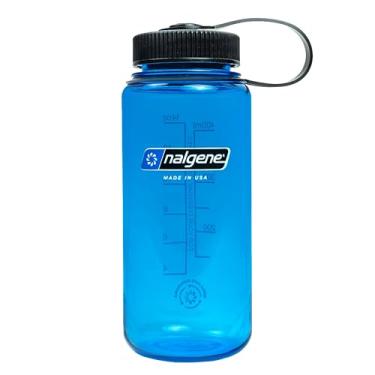 Imagem de Nalgene Garrafa de água Sustain Tritan livre de BPA feita com material derivado de 50% de resíduos de plástico (usando equilíbrio de massa certificado ISCC), 473 ml, boca larga, azul ardósia