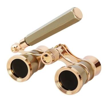 Imagem de Portable 3X25 Theatre Binoculars Foldable and Retractable Handle Opera Glasses Vintage Small Binoculars for Concert Theatre Cinema Opera Gifts for Women Children Gifts /557(Rose gold)