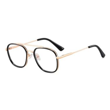 Imagem de HCPIHF óculos de bloqueio mulheres armação de óculos grande para homens dobradiça de mola de metal masculino, 1, tamanho único