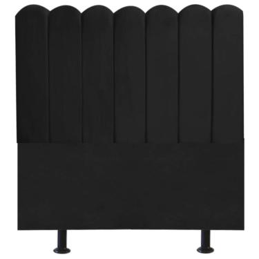 Imagem de Cabeceira Nuvem Cama Box Casal 140 cm Alanis Suede Preto