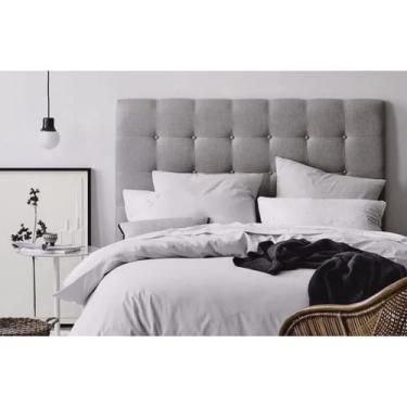 Imagem de Cabeceira Ônix Cama Queen 158cmx150cm Suede/Courino/Linho