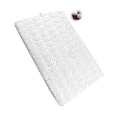 Imagem de Mini protetor de colchão de berço à prova d'água, pacote N Play Capa de almofada de colchão de bebê algodão premium para Playard Pack and Play portátil berço respirável macio - 90,8 x 67,8 cm