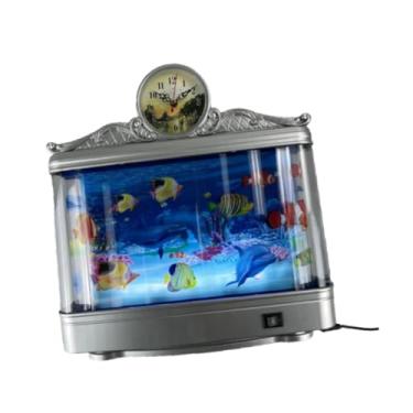 Imagem de Generic Luminária decorativa de aquário falsa, abajur de mesa de cabeceira, presente, fundo móvel, luz noturna simulada para quarto, escritório, sala de estar
