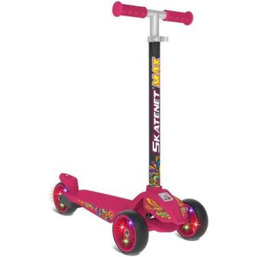 Imagem de Patinete skatenet max rosa led - bandeirante, Rosa, Skatenet Max