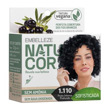 Imagem de Tintura Natucor Embelleze Cor Preto Intenso Profundo 1.110 Sofisticada