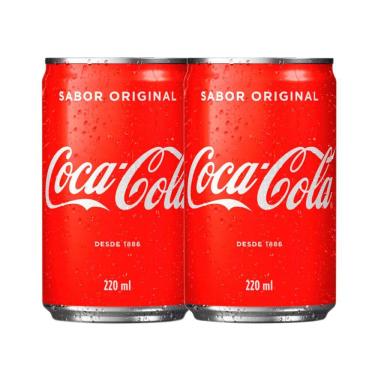 Imagem de Kit 2X Refrigerante Coca Cola Lata 220ml