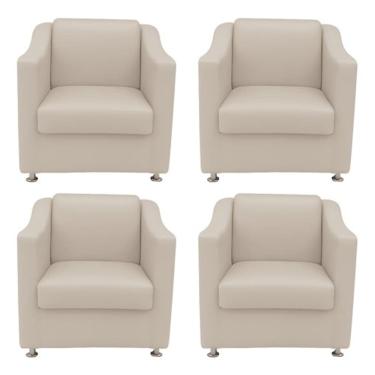 Imagem de Kit 4 Poltronas Decorativas Sofia Para Recepção Salão Consultório Corino
