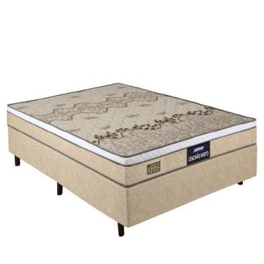Imagem de Cama Box Casal Colchão Espuma D33 Fort Gazin 138x188x59cm Bege/Branco 