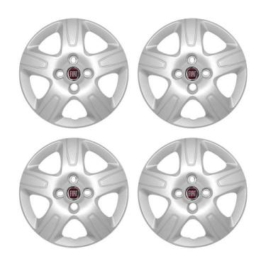 Imagem de Jogo Calota Aro 14 Fiat Strada 2013 Até 2020 Prata + Emblema - GFM