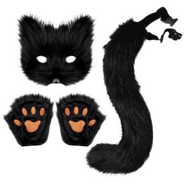 Imagem de Conjunto Chaveiro Cauda de Raposa, Luvas Patas de Gato e Máscara de Lo