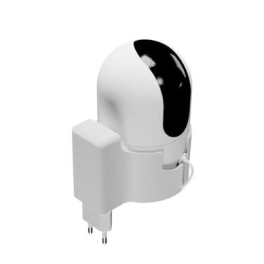 Imagem de Suporte Tomada para Câmera Intelbras Im4, Instalação sem Furos, Sistema de Fio Oculto, Branco