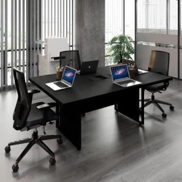 Imagem de Mesa de Reunião 1,80m p/ 4 Pessoas com Caixa de Tomadas F5 - F5 Office