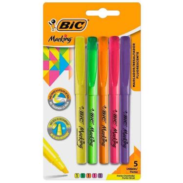 Imagem de Pincel Marca Texto Marking c/ 5 cores Bic