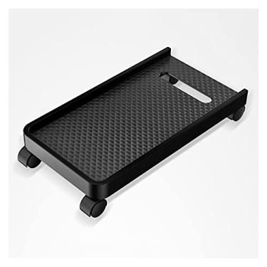 Imagem de Suporte de CPU multifuncional para PC, suporte de mainframe para PC móvel com rodas para carrinho de suporte de CPU, rodízios de travamento para PC (Preto)
