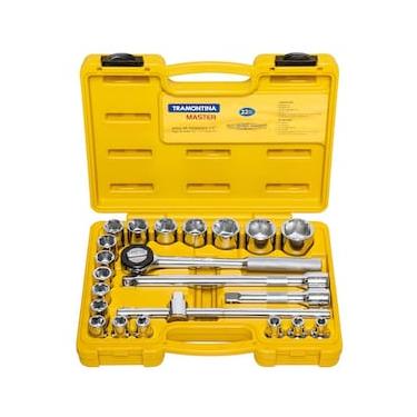 Imagem de Jogo de Soquetes Sextavados Tramontina 1/2" com Acessórios + Maleta