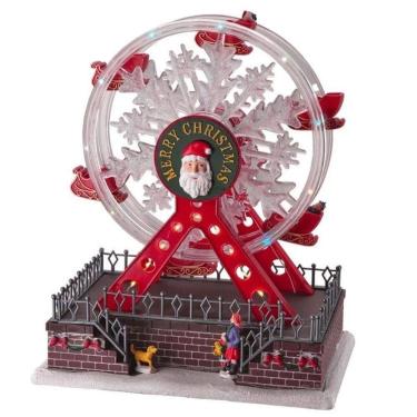 Imagem de Roda Gigante Natalina Natal Papai Noel Led Som Movimento Cenario Natalino Enfeite Festa Fim De Ano Decoraçao