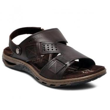 Imagem de Sandália Masculina Pegada Casual 131662 Amortech, Marrom, 43