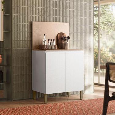 Imagem de Balcão 2 Portas 80 Cm Art 6018 Com Tampo E Painel Branco ártico - Kits Paraná